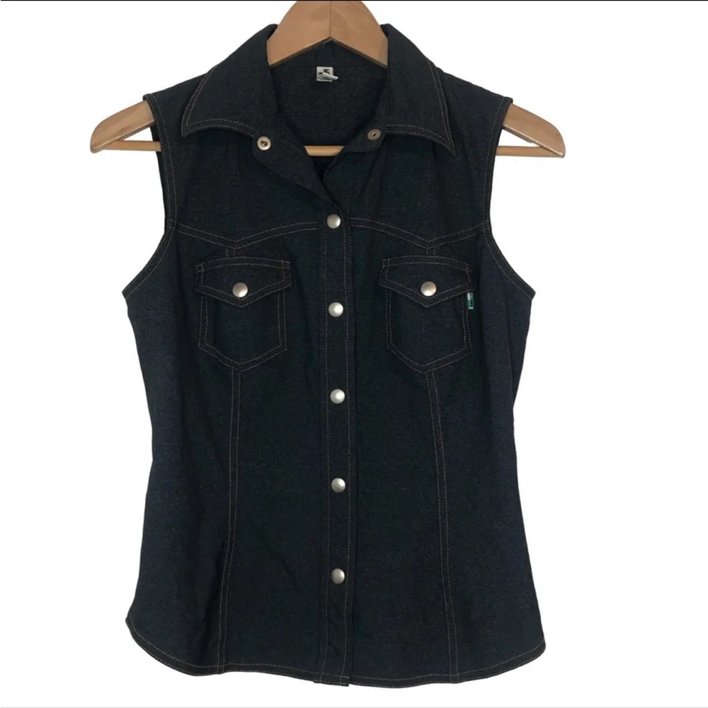 Moschino M Stretch HTF Vintage Vest Size 34 STUNNING Top Stitch Spandex Western